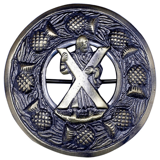 Saint Andrew Badge Antique Kilt Fly Plaid Brooch