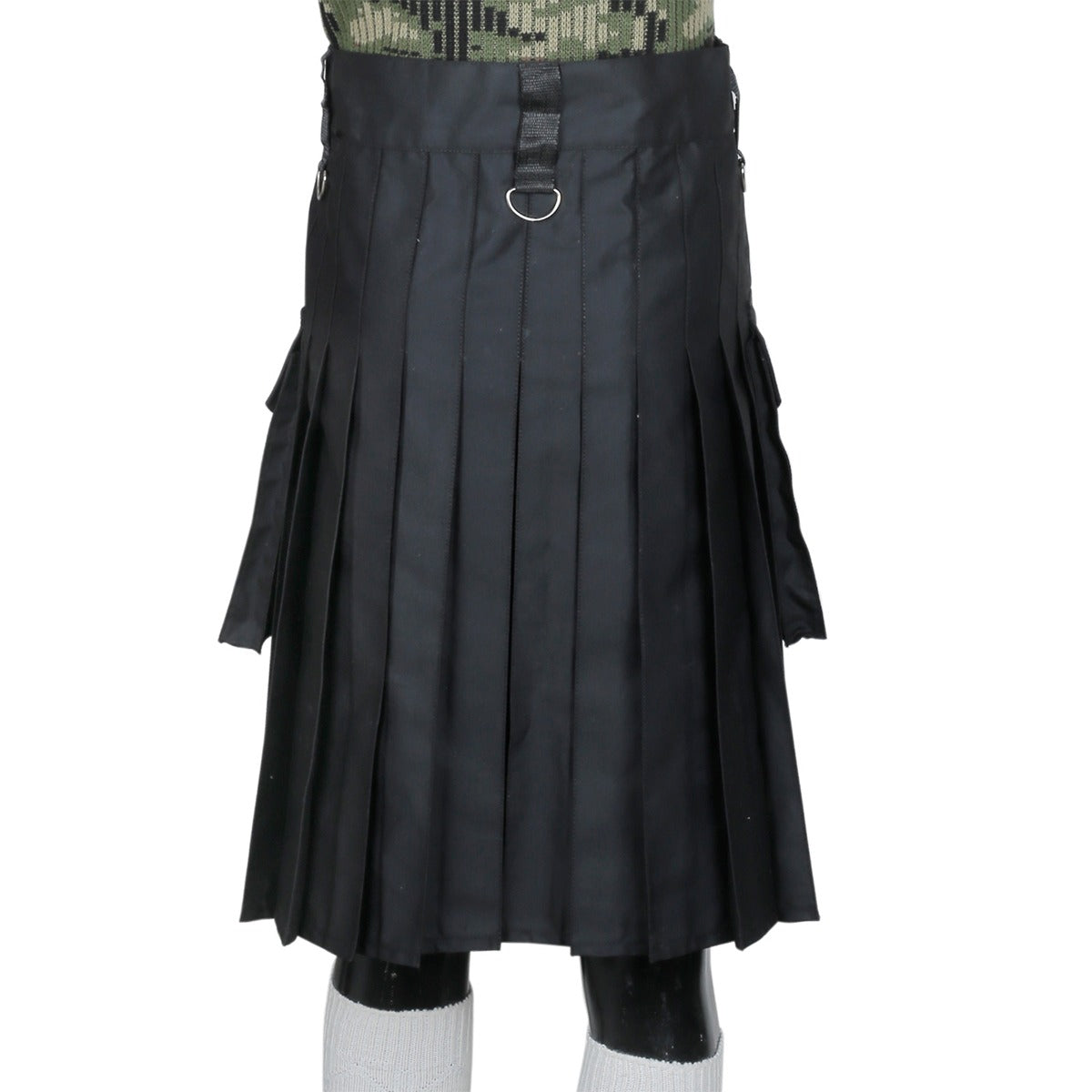 Scottish Black Utility Kilt Back