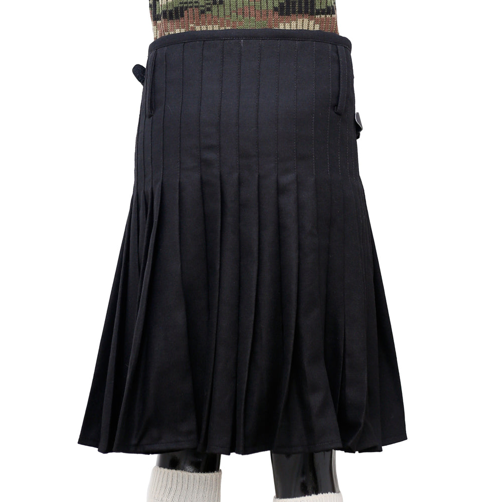 Scottish Black Wool Kilt Back