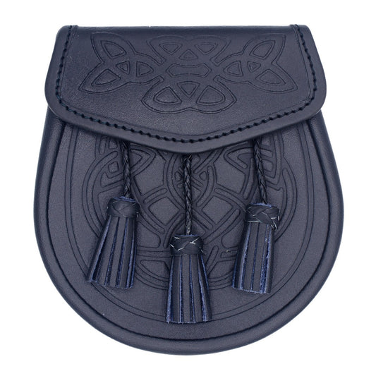 Scottish Celtic Knot Embossed Leather Sporran
