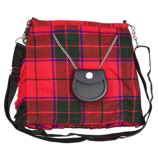 Scottish Red Rose Tartan Ladies Hand Bag Front