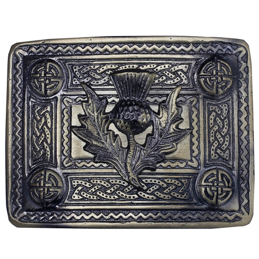 Scottish Thistle Badge Kilt Belt Buckle Antique Finish