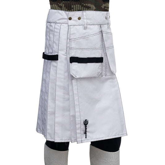 Scottish White Utility Kilt Right