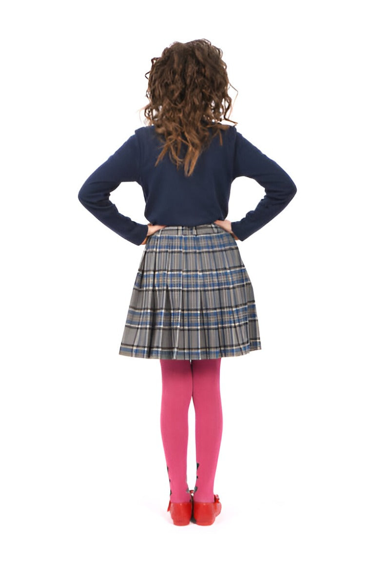 Scottish Grey Tartan Skirt Back
