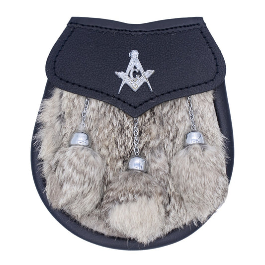 Semi Dress Seal Skin Sporran with Freemason Badge