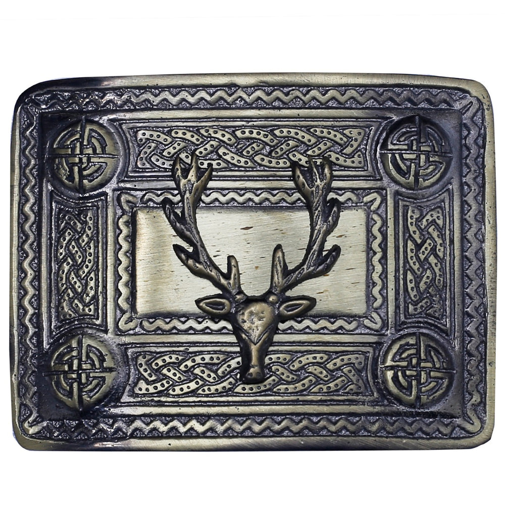 Stage Head Badge Celtic Kilt Belt Buckle Antique Finish