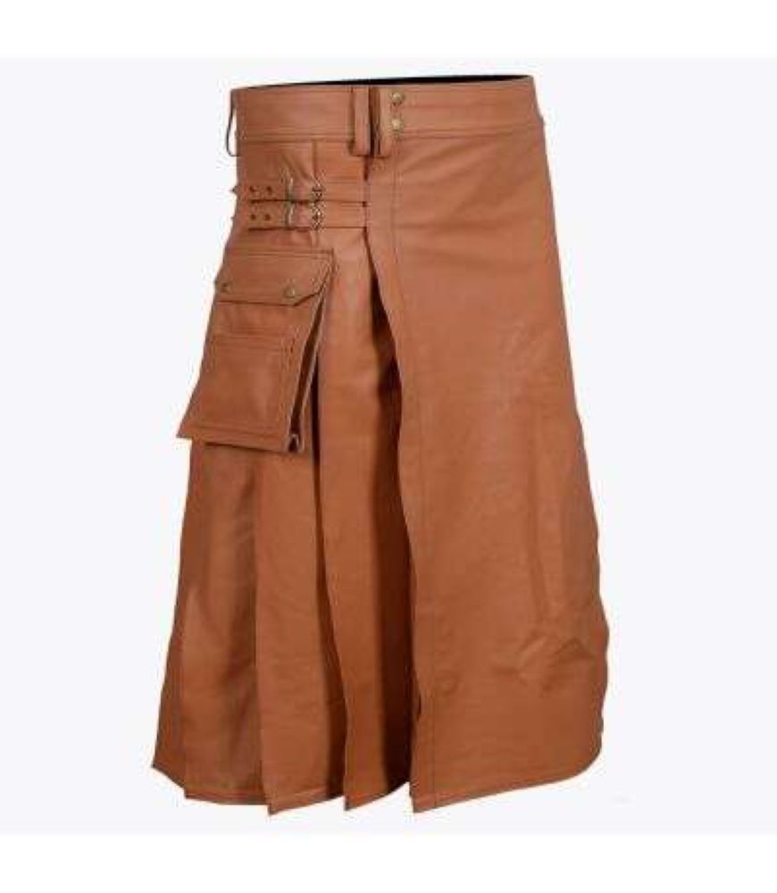 Cargo Brown Leather Kilt