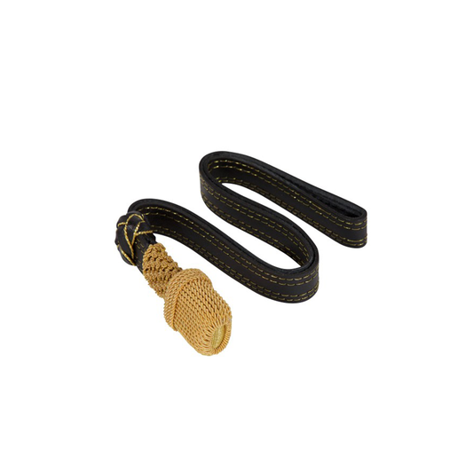 Sword knot, gold with black leather strap