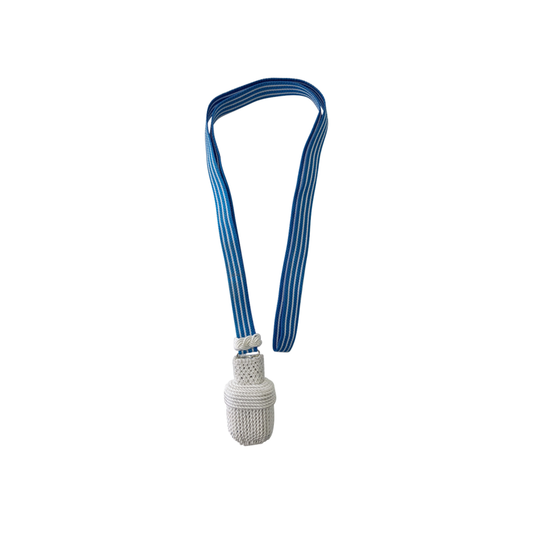 Sword knot with blue lace, white stripes