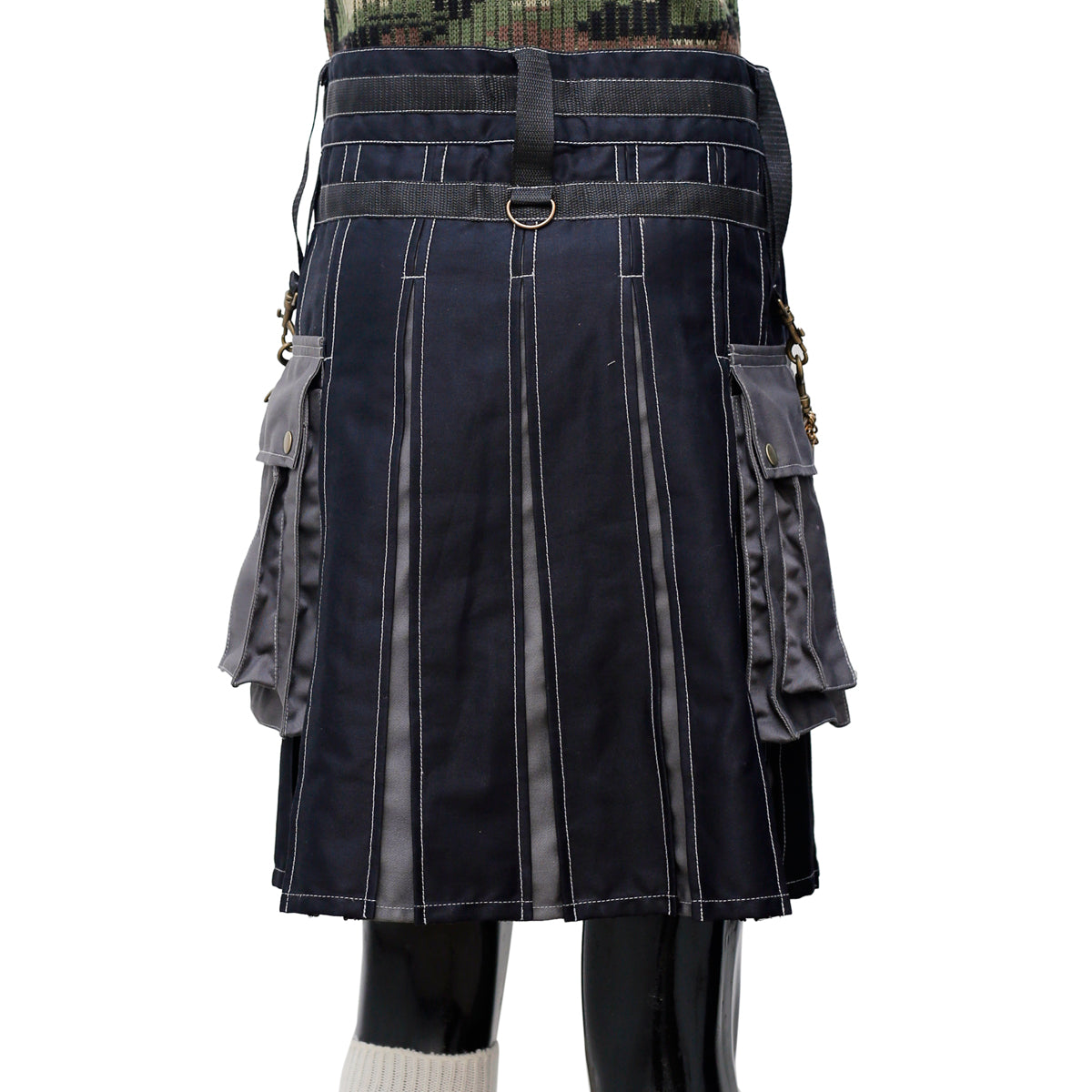 Tactical Hybrid Kilt Black and Grey Back