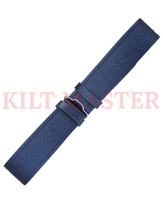 Thistle Engraved Kilt Leather Belt