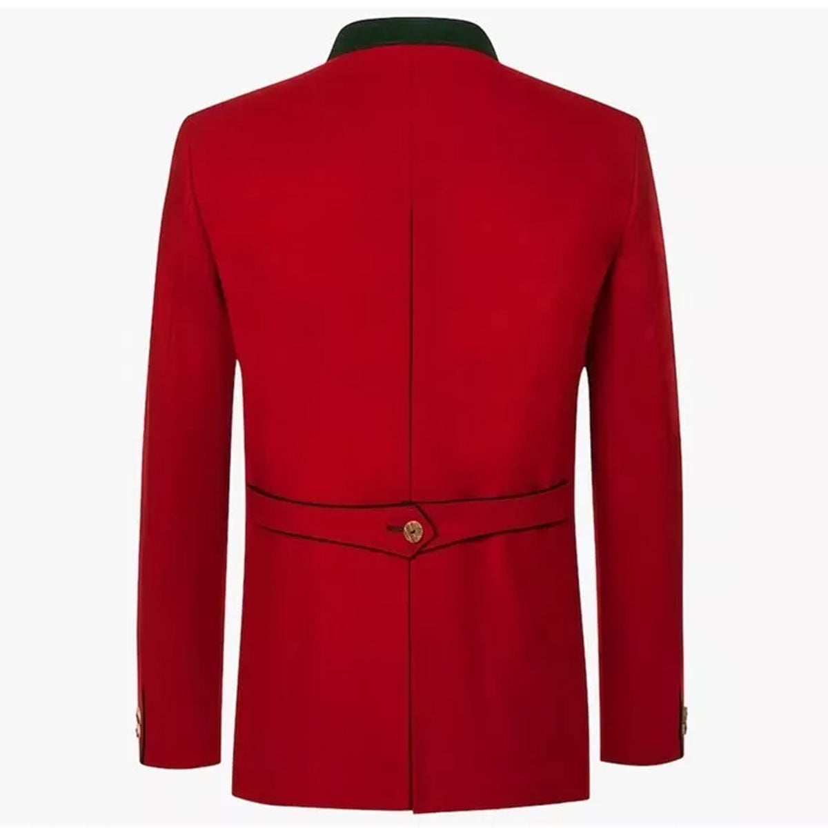 Traditional Bavarian Red Loden Wool Jacket Back