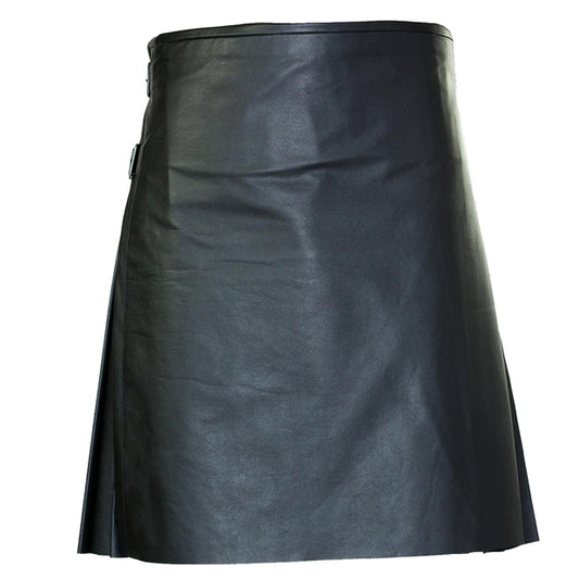 Traditional Black Leather Kilt