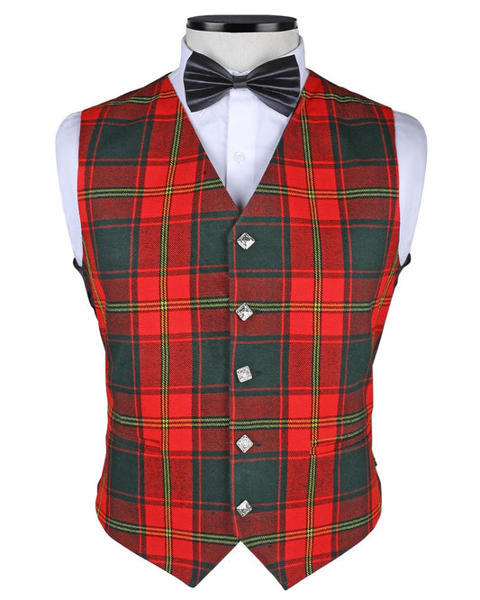Ulster Red Irish Tartan Vest Front