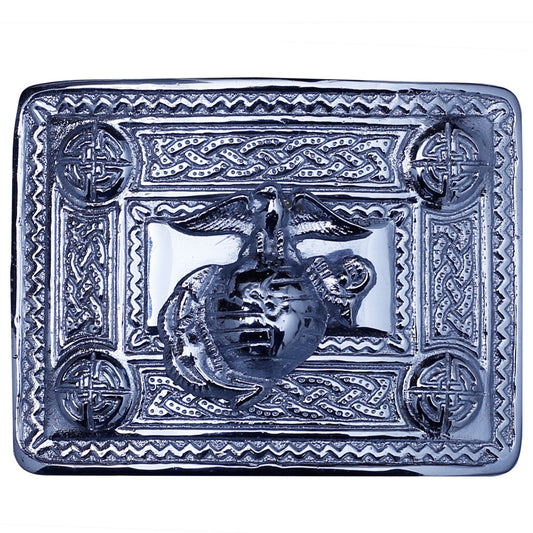 US Marine Badge Chrome Kilt Belt Buckle
