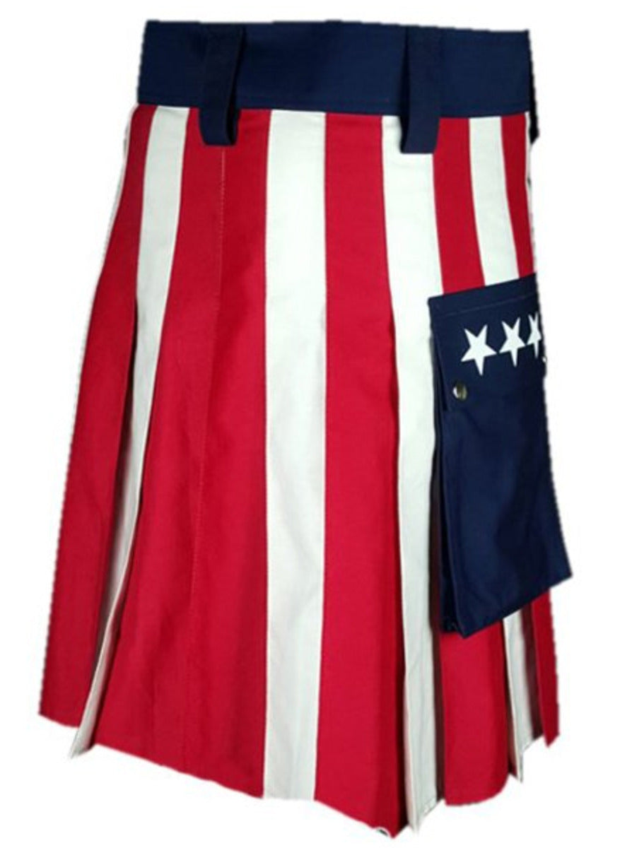 USA Flag Hybrid Utility Kilt Back Pose