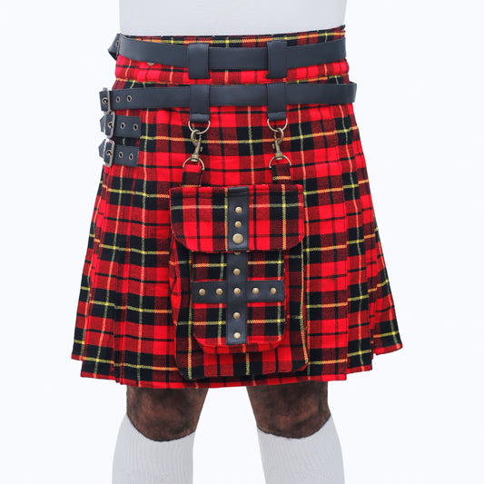 Wallace Tartan Modern Adjustable Utility Kilt Front