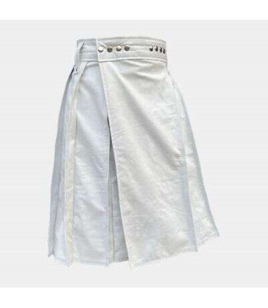White Leather Kilt