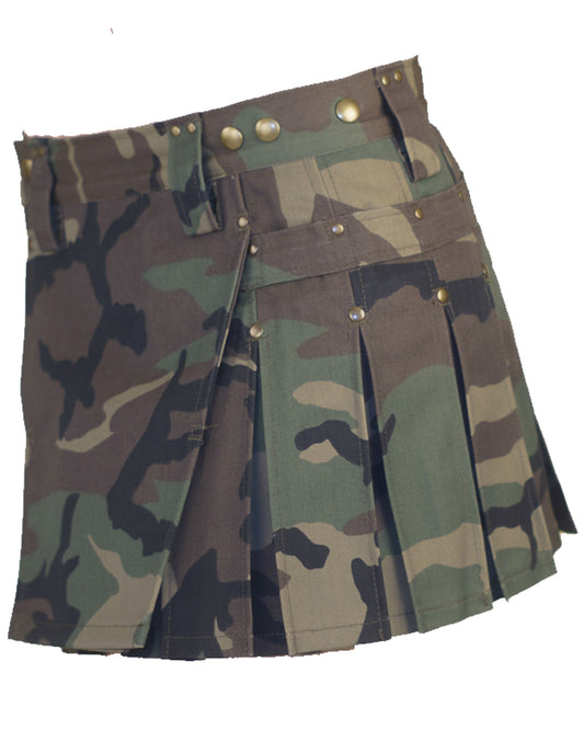 Women Kilt Woodland Camo