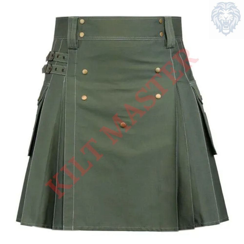 Olive Green Utility Kilt