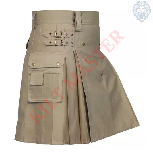Khaki Modern Utility Kilt