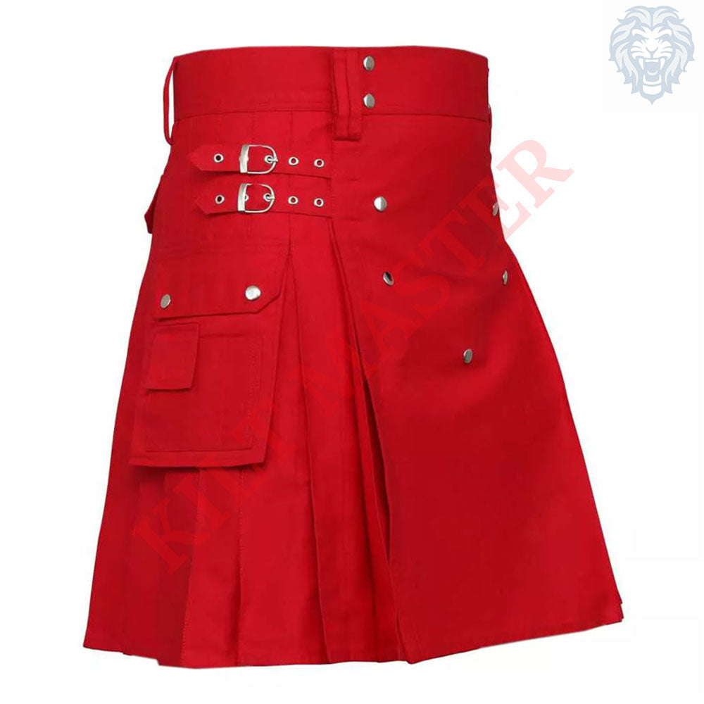 Modern Red Utility Kilt