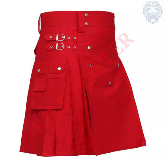Modern Red Utility Kilt