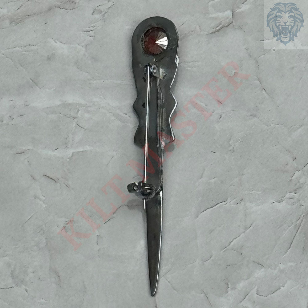 Red Pewter Celtic Knot Kilt Pin - Exquisite Design- Back