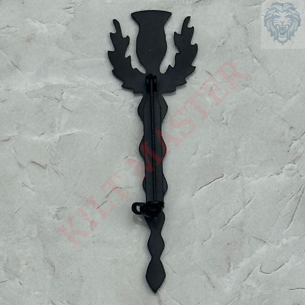 Black Kilt Pin - Stylish Scottish Accessories- Back