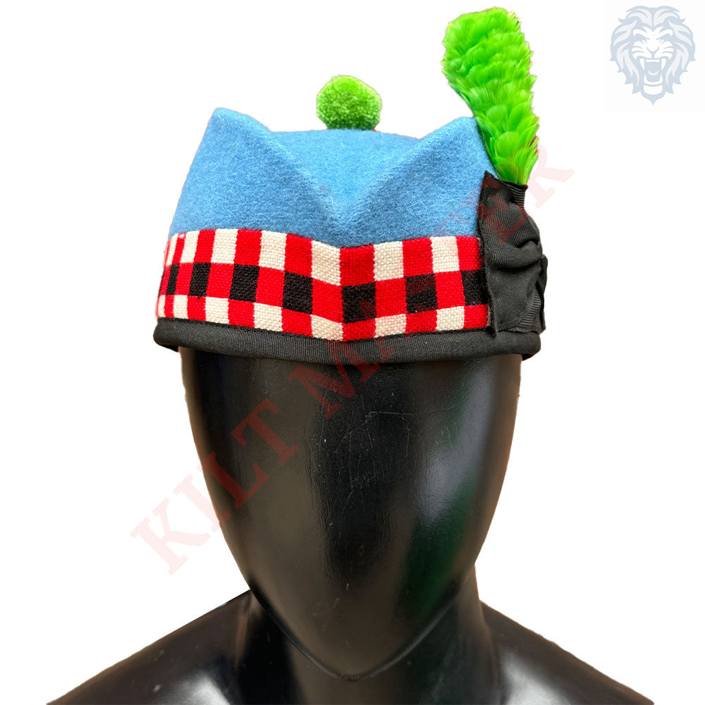 Sky Blue Wool Glengarry Hat- F