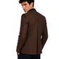 Man wearing a brown jacket on a white background