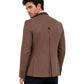 Man wearing a brown blazer on a white background 