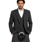 Man wearing a traditional Scottish kilt with a gray jacket on a white background