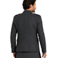 Man wearing a gray jacket and kilt from behind on a white background