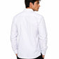 Man wearing a white dress shirt on a white background