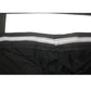 Close-up of black fabric with white and gray stripes on a white background