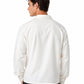 Man wearing a white long-sleeve shirt on a white background
