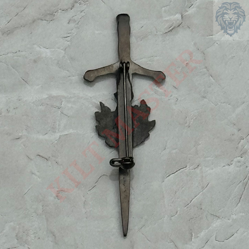 Scottish Antique Thistle Sword Kilt Pin - Regal Elegance- Back
