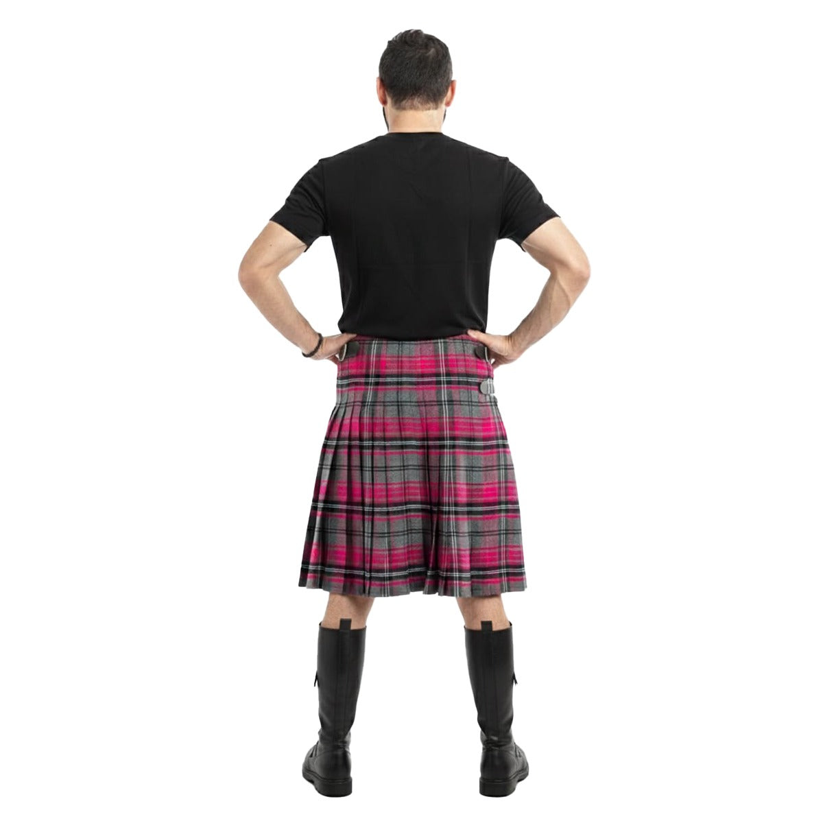 Ailsa Pink Tartan Kilt Back