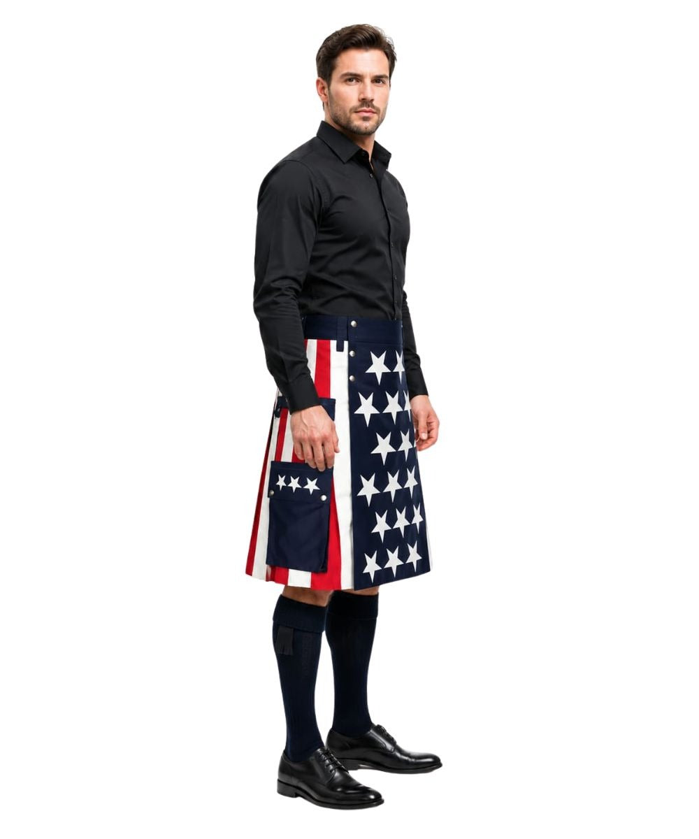 American Flag Kilt | USA Flag Hybrid Utility Kilt