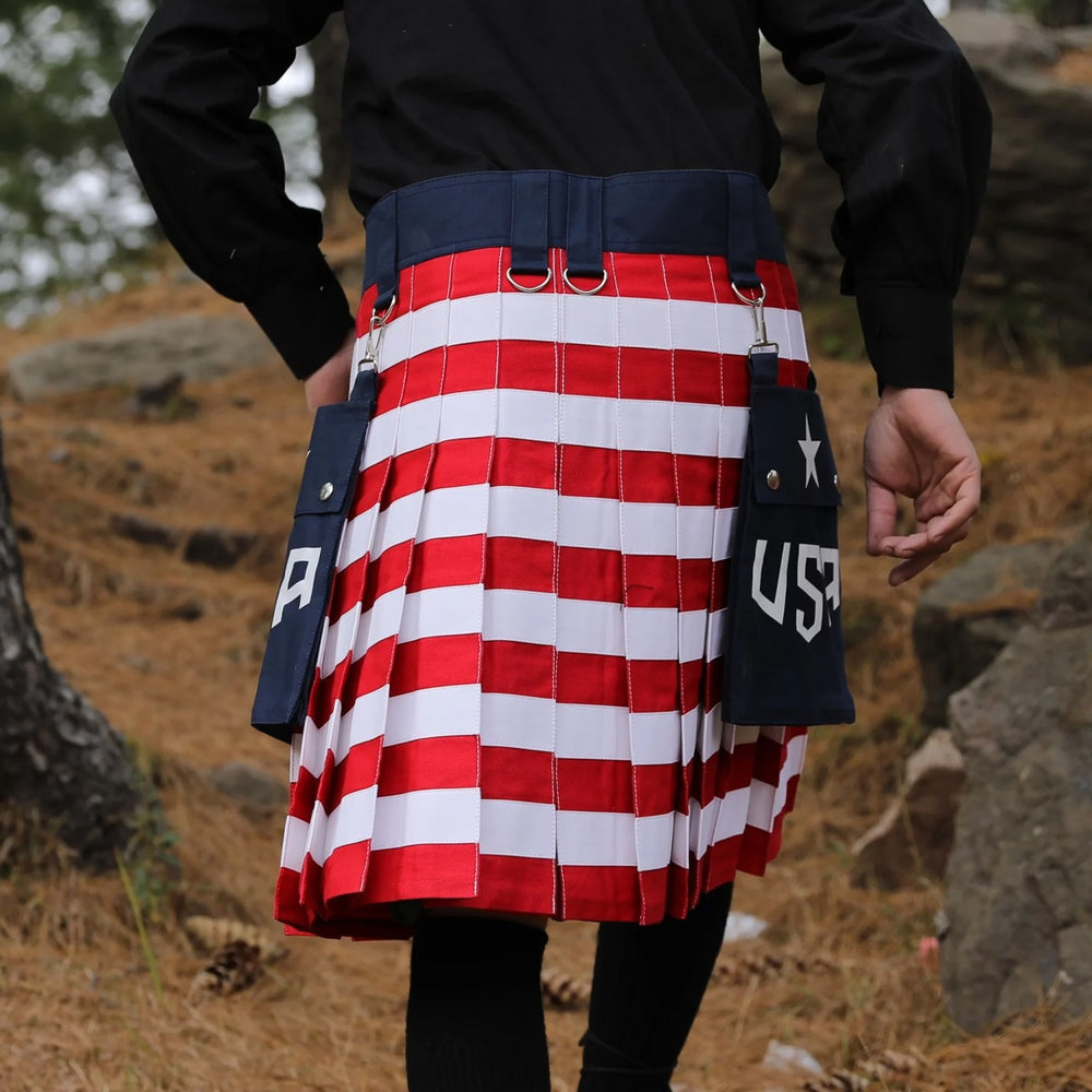 American Flag Utility Kilt for Men Back