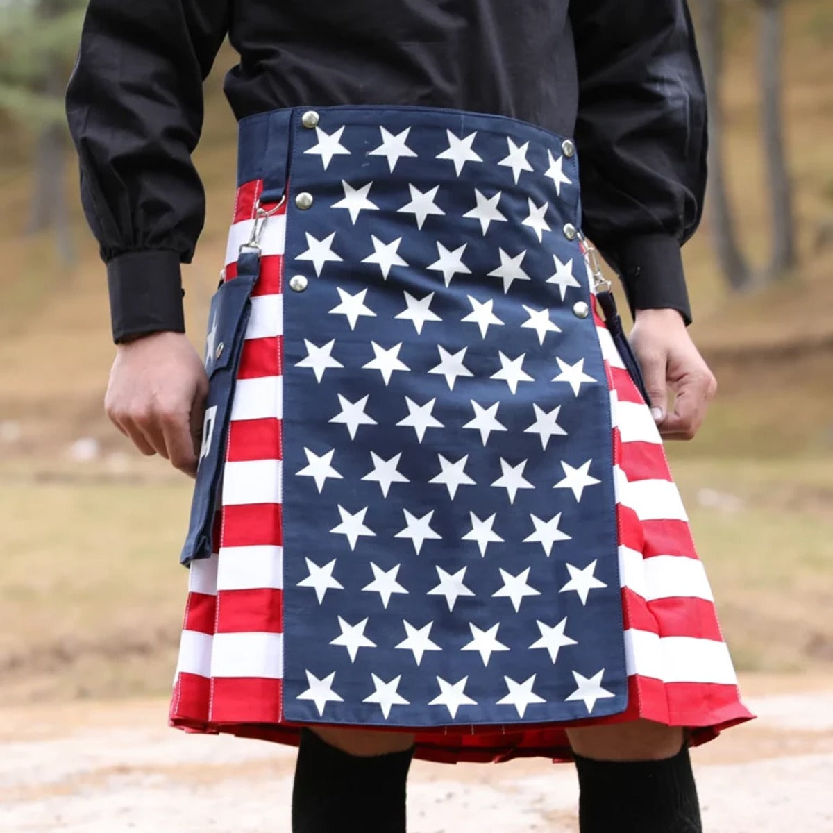 American Flag Utility Kilt for Men Front