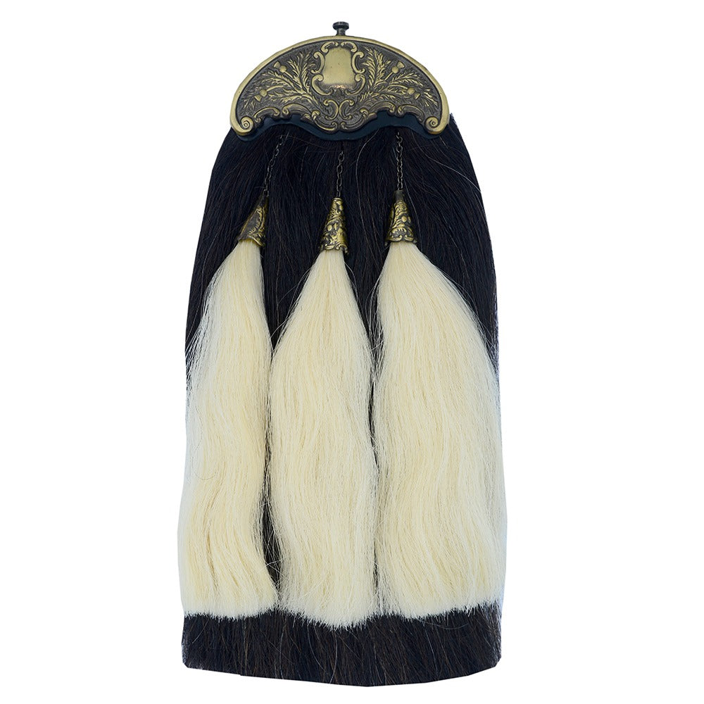Antique Cantle Black Horse Hair Sporran