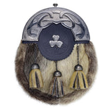 Antique Cantle Seal Skin Sporran with Shamrock Badge
