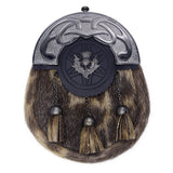 Antique Finish Seal Skin Sporran with Thistle Badge