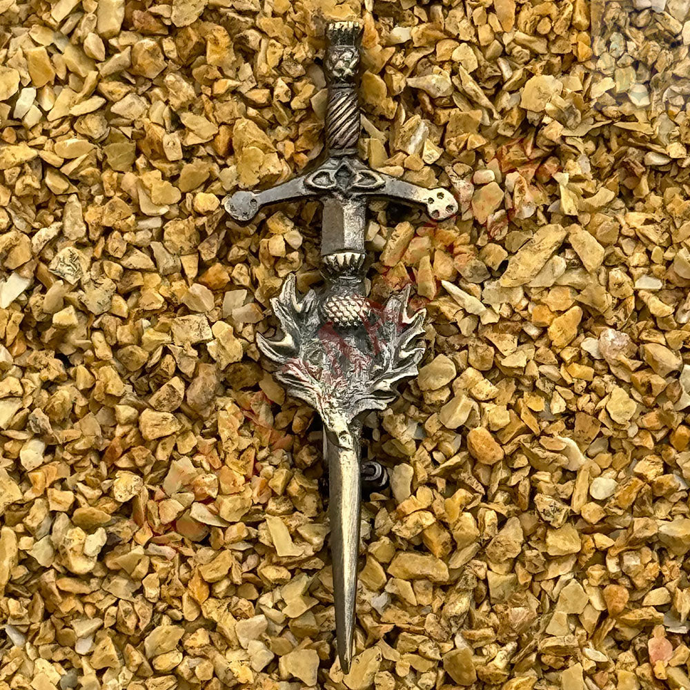 Scottish Antique Thistle Sword Kilt Pin - Regal Elegance B