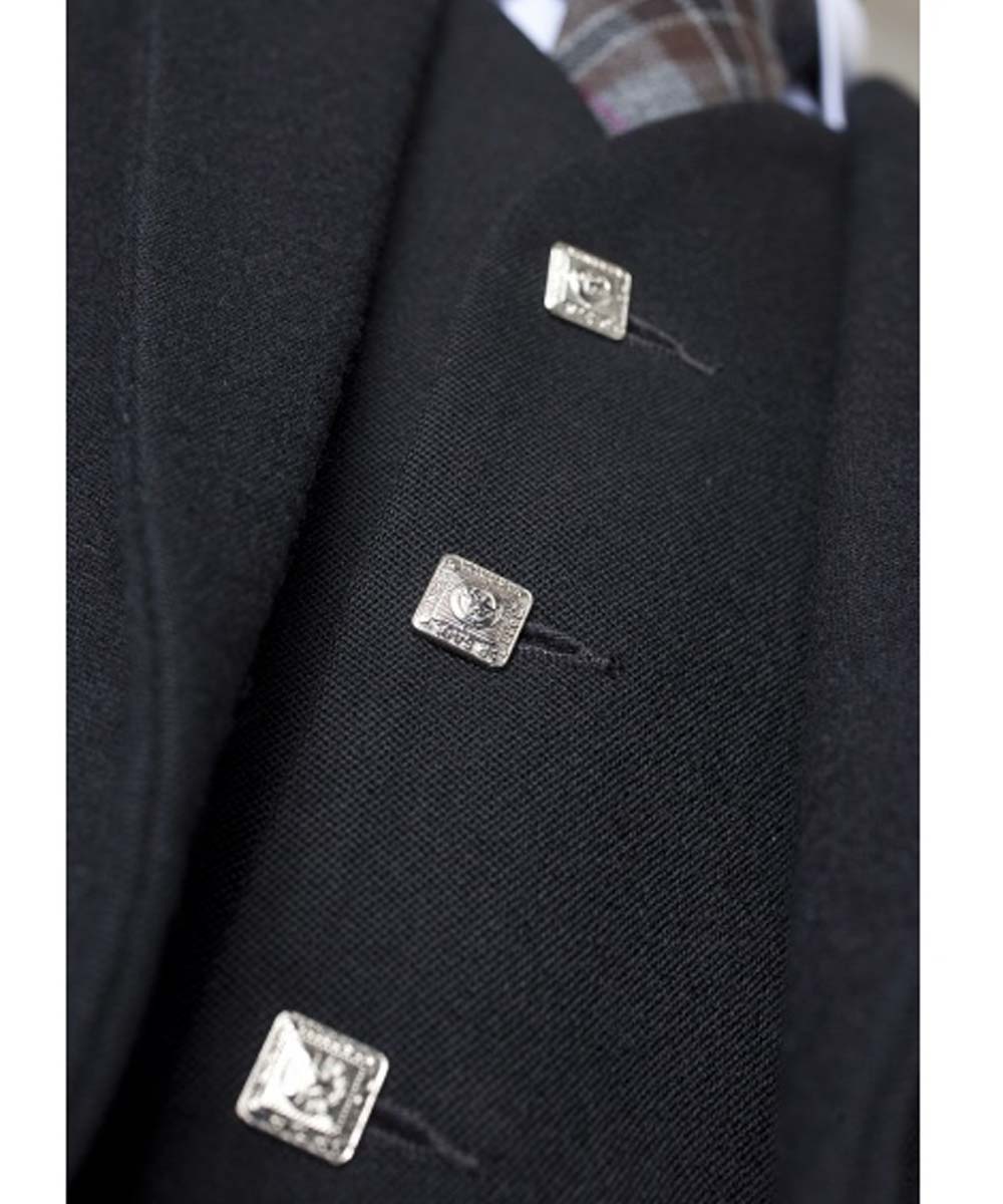 Argyll Jacket and Vest S 100s Pure Wool Royal Hudson Gaberdine Fabric Button