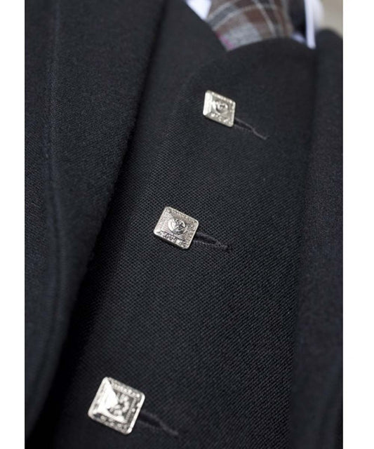Argyll Jacket and Vest S 100s Pure Wool Royal Hudson Gaberdine Fabric Button