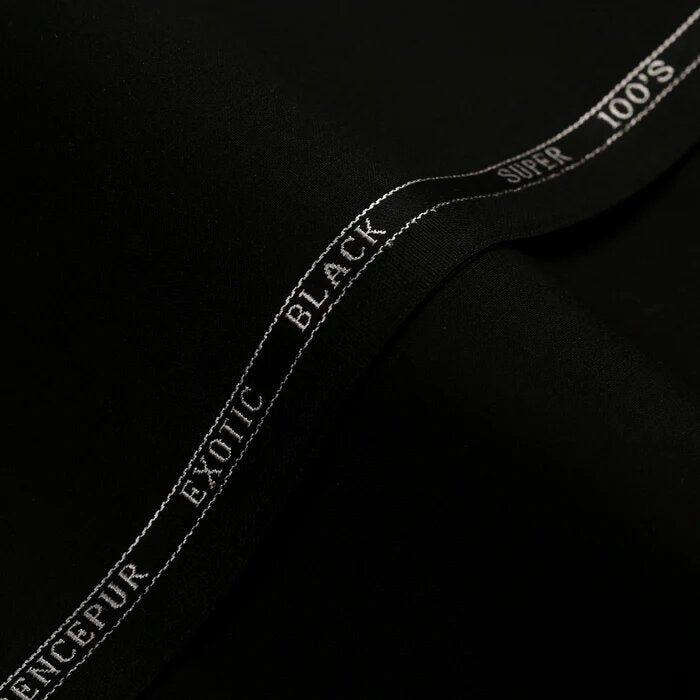 Argyll Jacket and Vest in Exotic Black S-100s Pure Wool Swatch