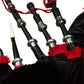 Black Mounts with Red Flare Bagpipe